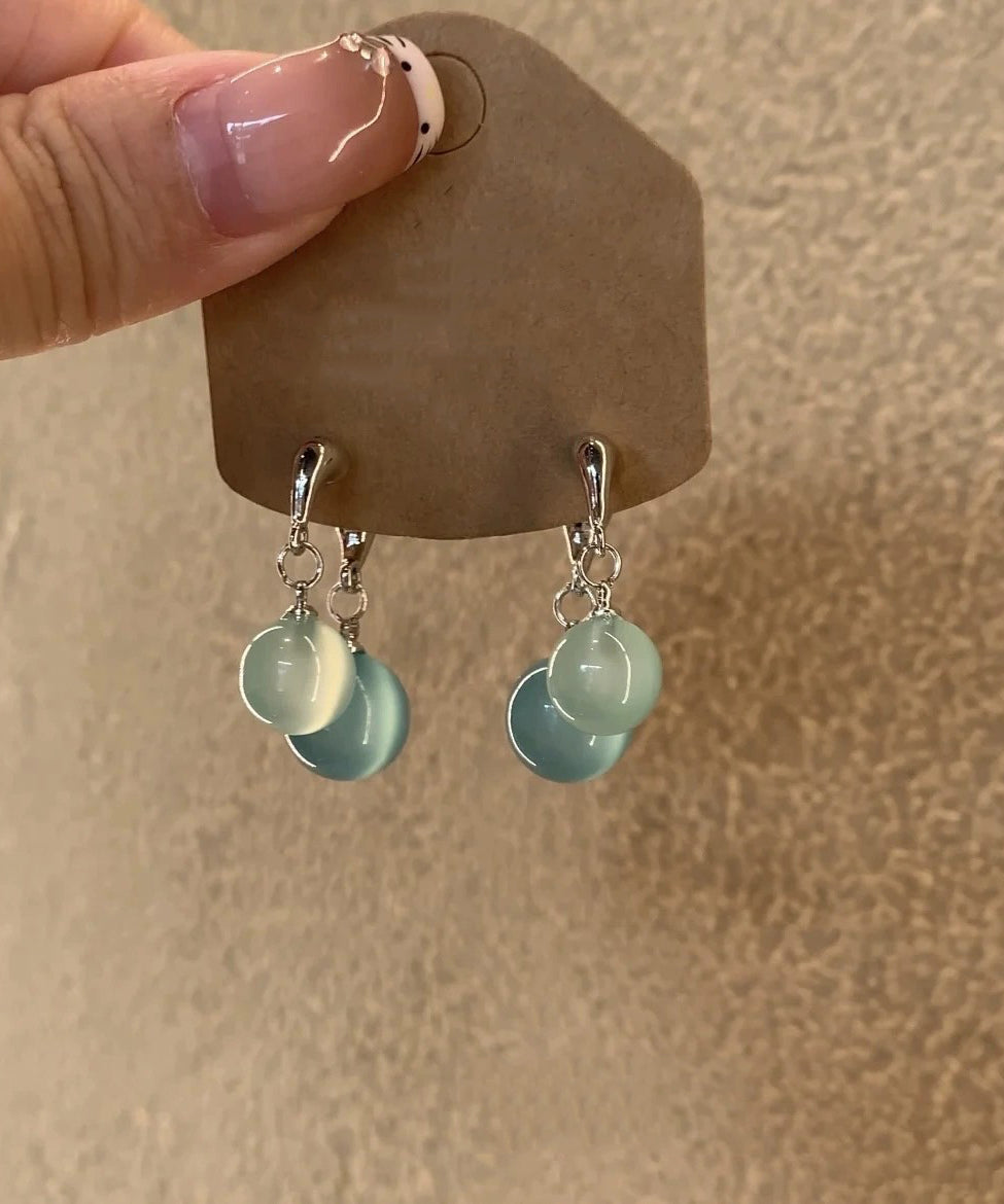Light Earrings Ball Blue Sterling DIY Drop Silver