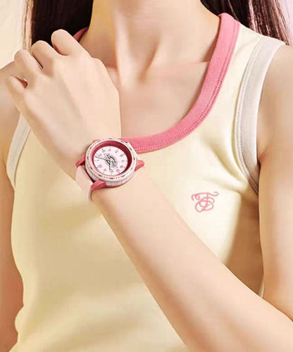 Pink DIY Quartz Watches Silicone Rubber Movement
