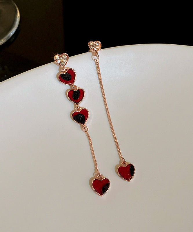 Love Red Zircon Sterling DIY Tassel Silver Alloy Asymmetrical