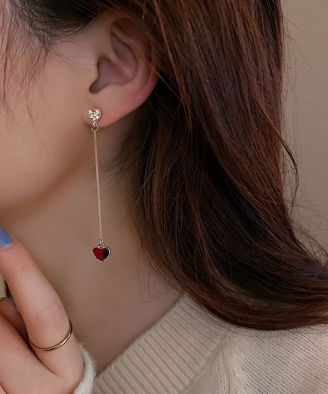 Love Red Zircon Sterling DIY Tassel Silver Alloy Asymmetrical