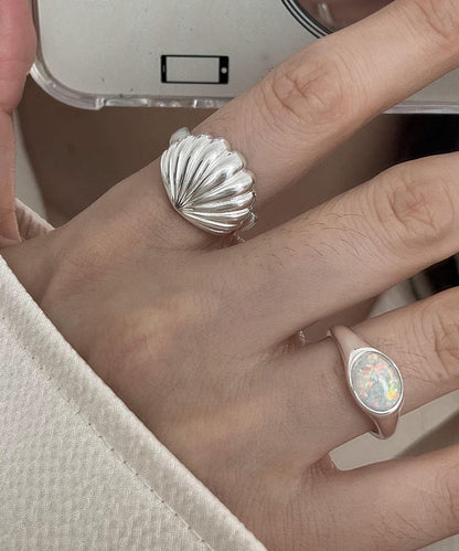 Silk Shell Two-Piece Sterling DIY Silver Rings Set