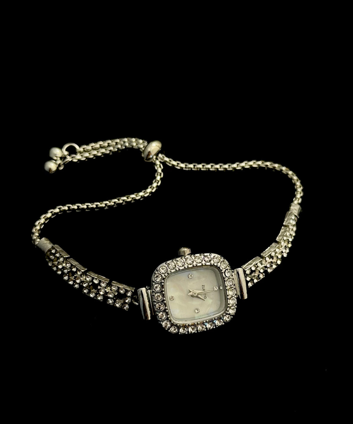 Tassel Zircon Steel White Watches Stainless Square DIY