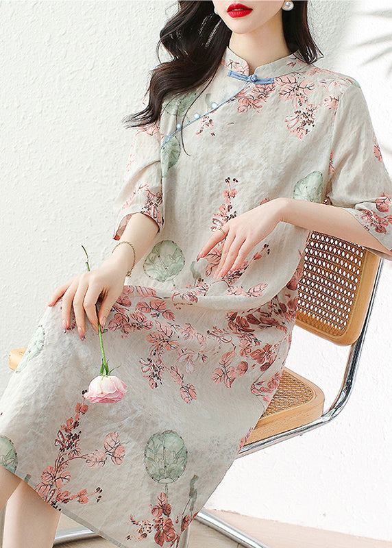 Apricot Button Shirred High Waist Sleeveless Midi Dress