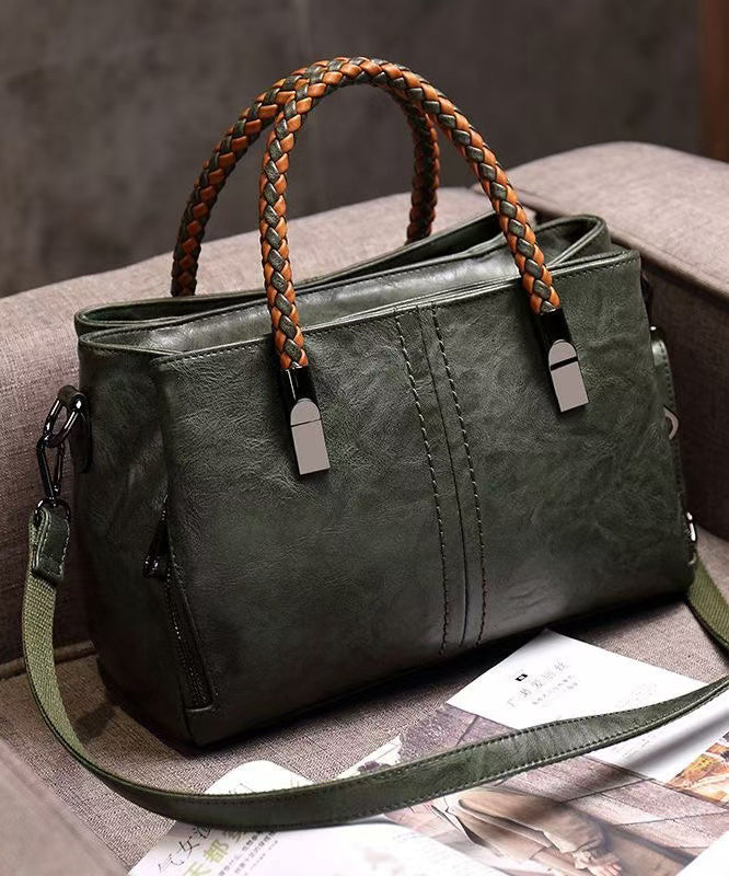 Leather Elegant Brown Handbag Durable Tote Solid Calf