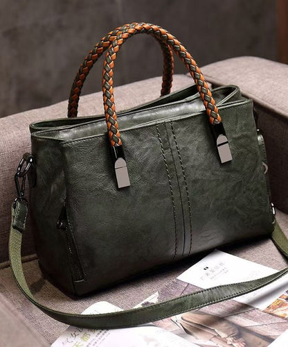 Leather Elegant Brown Handbag Durable Tote Solid Calf