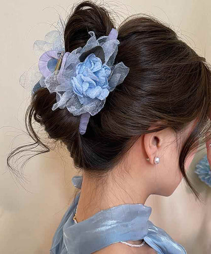 Elegant Champagne Metal Tulle Rose Hairpin RA032