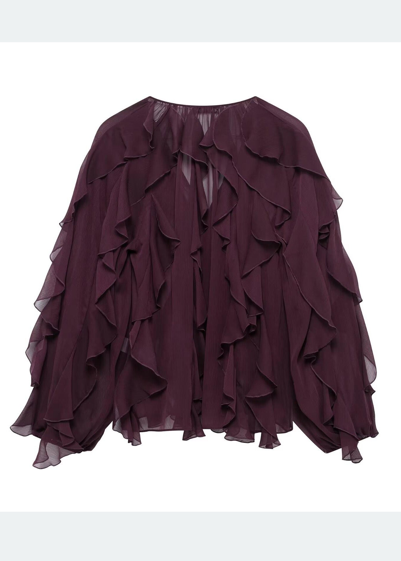 UPF Ruffles 50+ Yellow Light Summer Chiffon Elegant Shirt