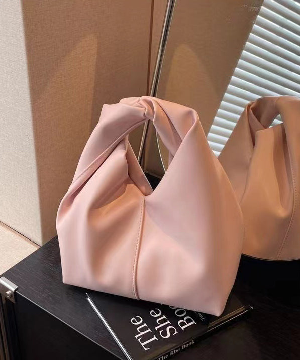 Leather Pink Durable Tote Faux Elegant Solid Handbag