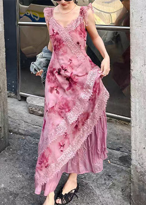 Elegant Purple Sleeveless Dresses Lace Long Zippered Patchwork