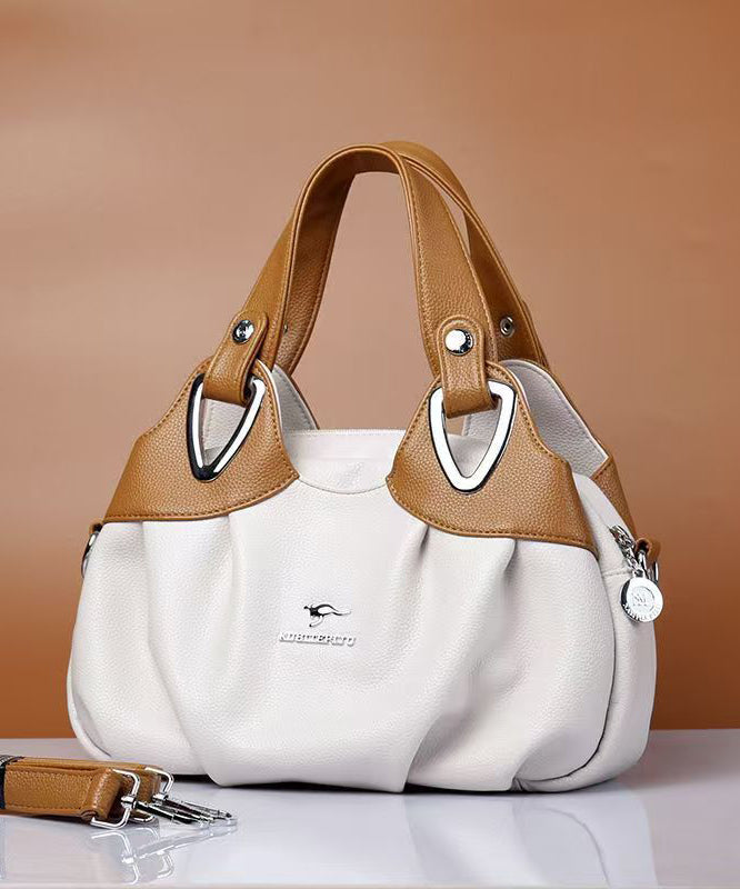 Handbag Leather Versatile Red Elegant Tote Calf Black