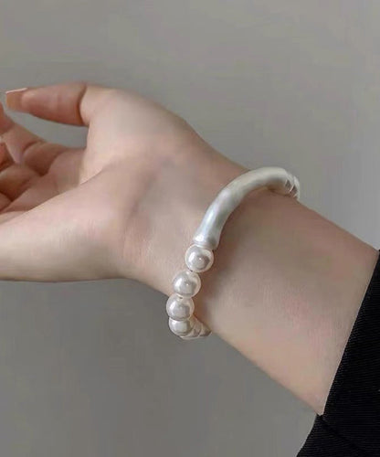 Bracelet Elegant Bamboo Joint White Pearl