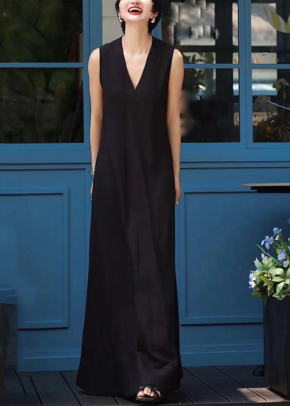 White Sleeveless Neck Patchwork Long V Elegant Dresses