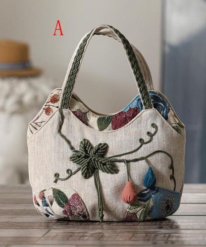 Handmade Canvas Style Bag Woven Ethnic Tote