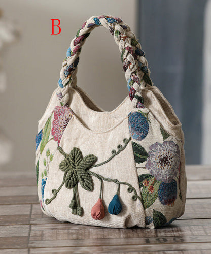 Handmade Canvas Style Bag Woven Ethnic Tote