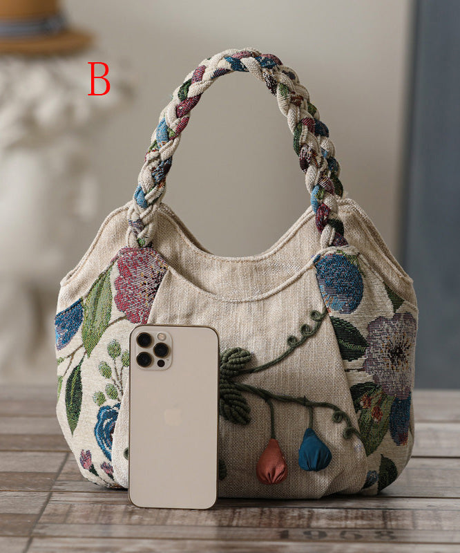 Handmade Canvas Style Bag Woven Ethnic Tote
