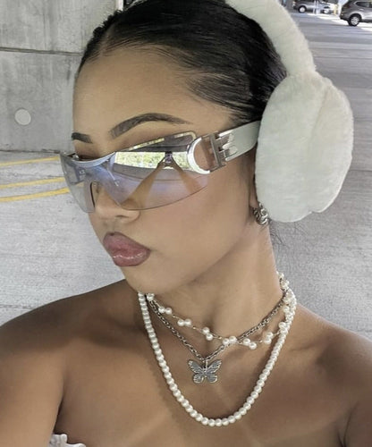 European And American Spicy Girl Concave Shaped UV Resistant Sunglasses XS1078