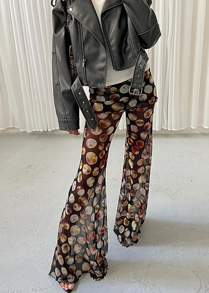 Waist Style And Black American Tulle High Print European Flared