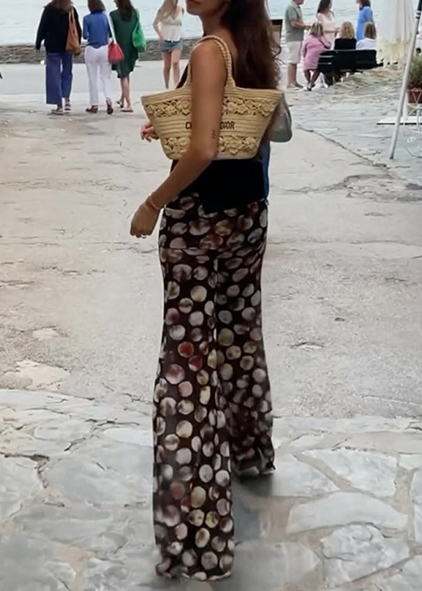 Waist Style And Black American Tulle High Print European Flared