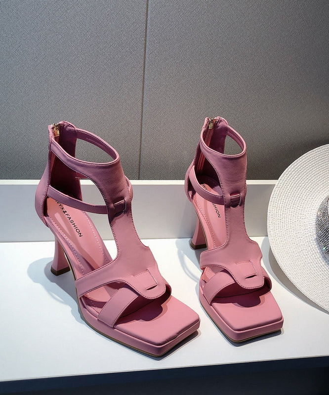 Toe Sandals Black Out Fashion High Heel Hollow Splicing Peep