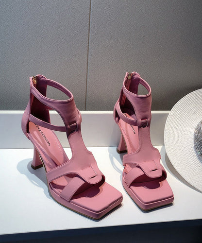 Toe Sandals Black Out Fashion High Heel Hollow Splicing Peep