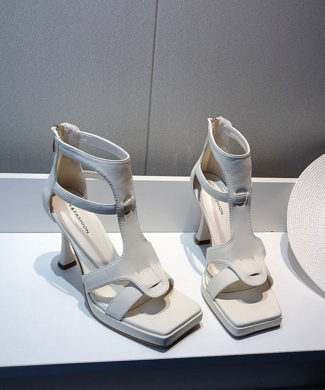 Toe Sandals Black Out Fashion High Heel Hollow Splicing Peep