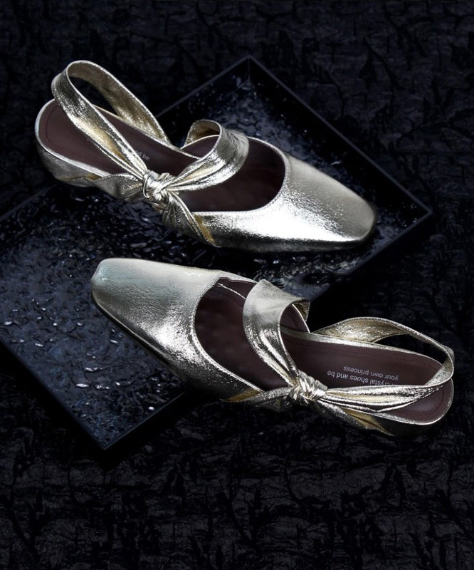 Chunky Sandals Bow Silver Fashion Splicing Sheepskin