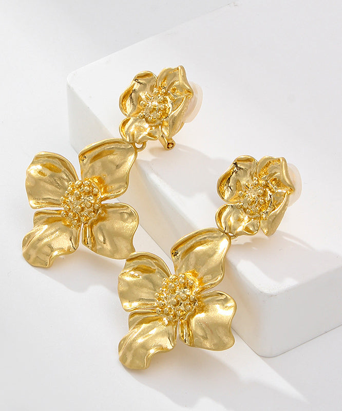 Stud Ancient Fashion Earrings Floral Gold