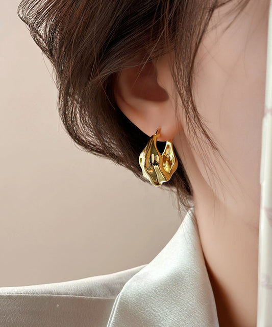 Overgild Gold Earrings Copper Fashion Hoop