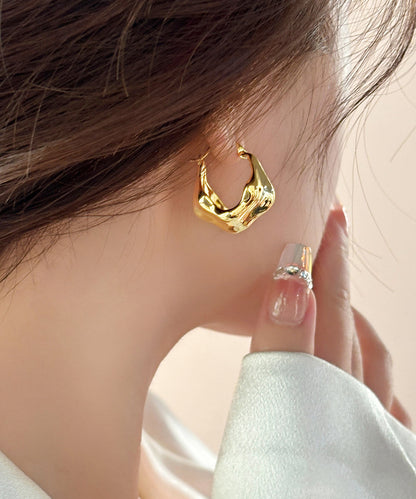 Overgild Gold Earrings Copper Fashion Hoop