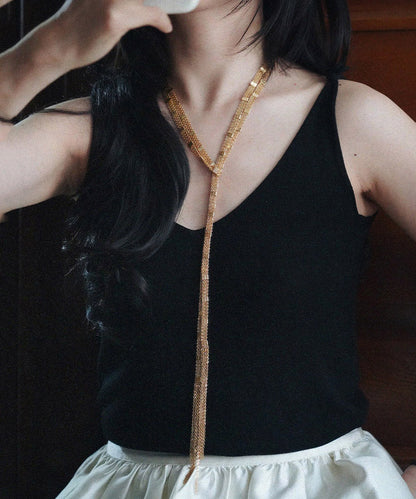 Fashion Gold Copper Overgild Multi Layer Tassel Pendant Necklace YA024