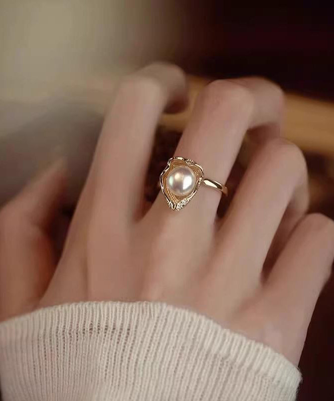 Overgild Gold Fashion Rings Copper Pearl