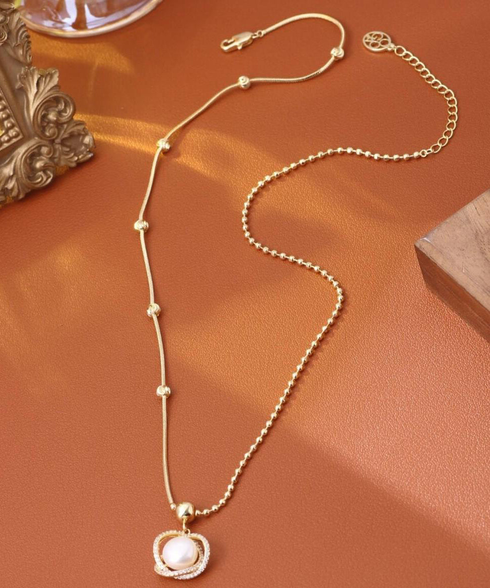 Silver Fashion Overgild Zircon Pendant Pearl Sterling Gold