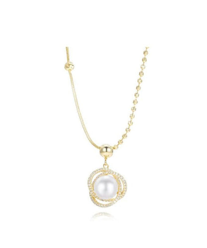 Silver Fashion Overgild Zircon Pendant Pearl Sterling Gold