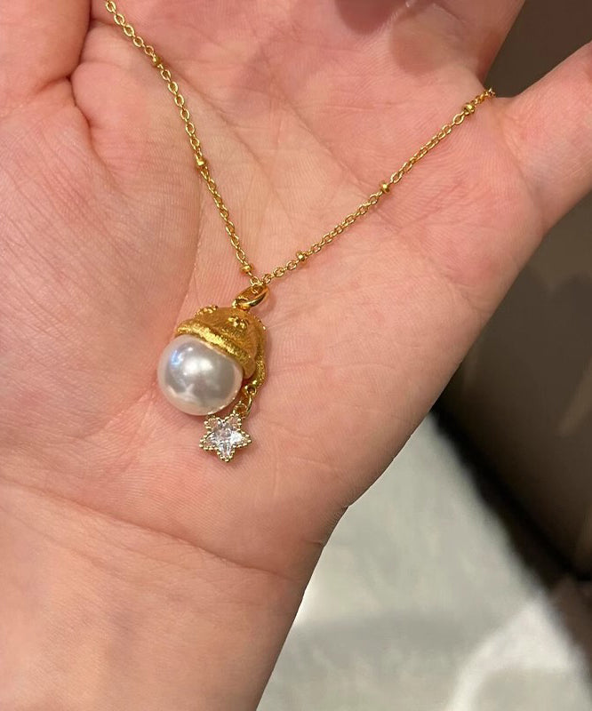 Fashion Overgild Star Sterling Gold Santa's Silver Pearl Zircon