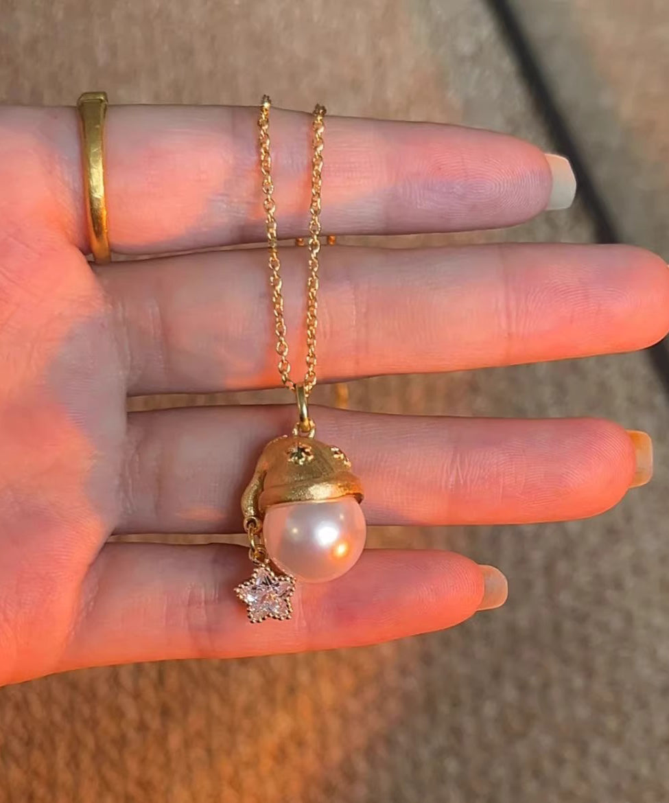 Fashion Overgild Star Sterling Gold Santa's Silver Pearl Zircon