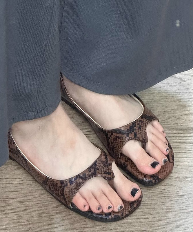 Leopard New Faux Thong Fashion Leather Sandals