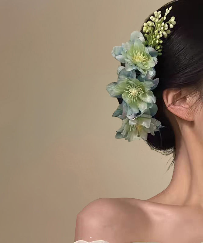 Pink Floral Alloy Hairpin Fashion Fabric