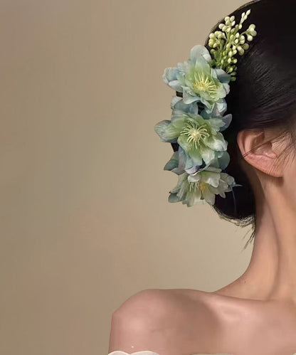 Pink Floral Alloy Hairpin Fashion Fabric