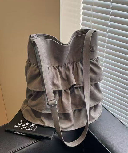 Shoulder Fashion Patchwork Pink Canvas Bags Ruffled