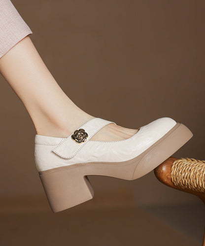 Splicing Chunky Loafer Fashion Sheepskin Black Shoes