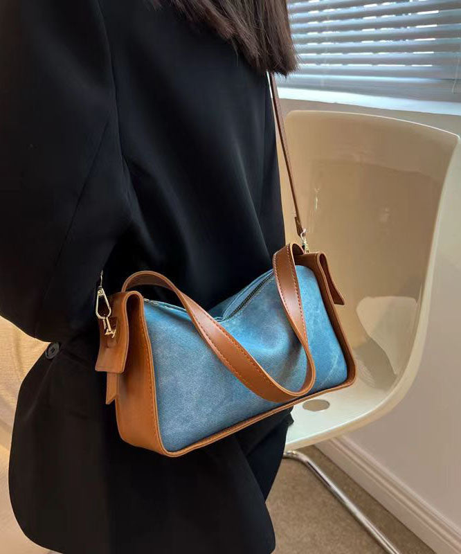 Fashion Versatile Blue Faux Leather Messenger Bag GG089