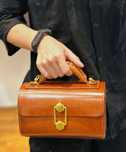 Style Brown Leather Fashion Versatile Calf Doctor Bag French
