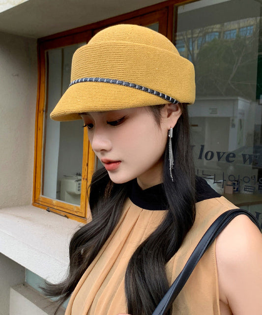 Sun Hat Knit Yellow Thin Breathable Fashion