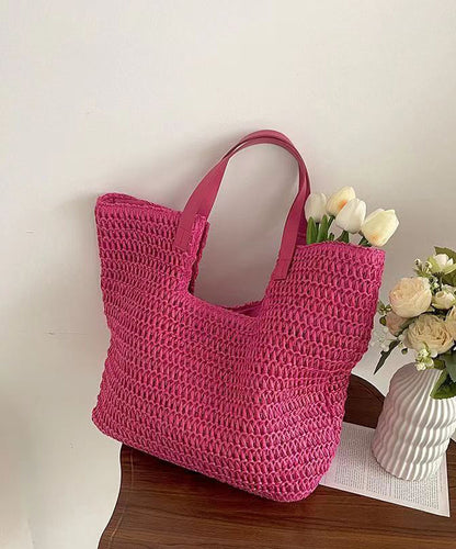 Fashionable Green Versatile Large Capacity Straw Woven Shoulder Bag HJ1014