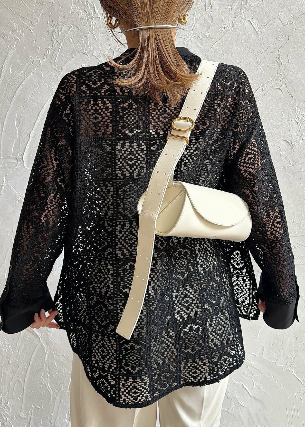 Open Black Lace Hollow Out Fine Side Summer Tops