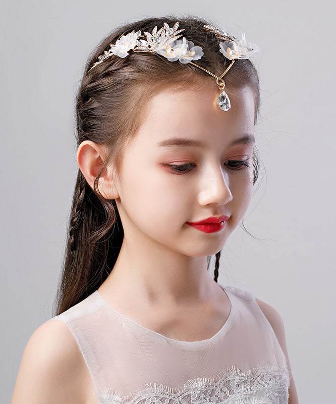 Fine Gold Alloy Inlaid Zircon Crystal Pearl Girl Hairpin IU051