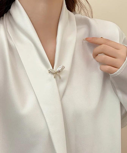 Fine Gold Copper Alloy Asymmetric Bow Brooches YD031