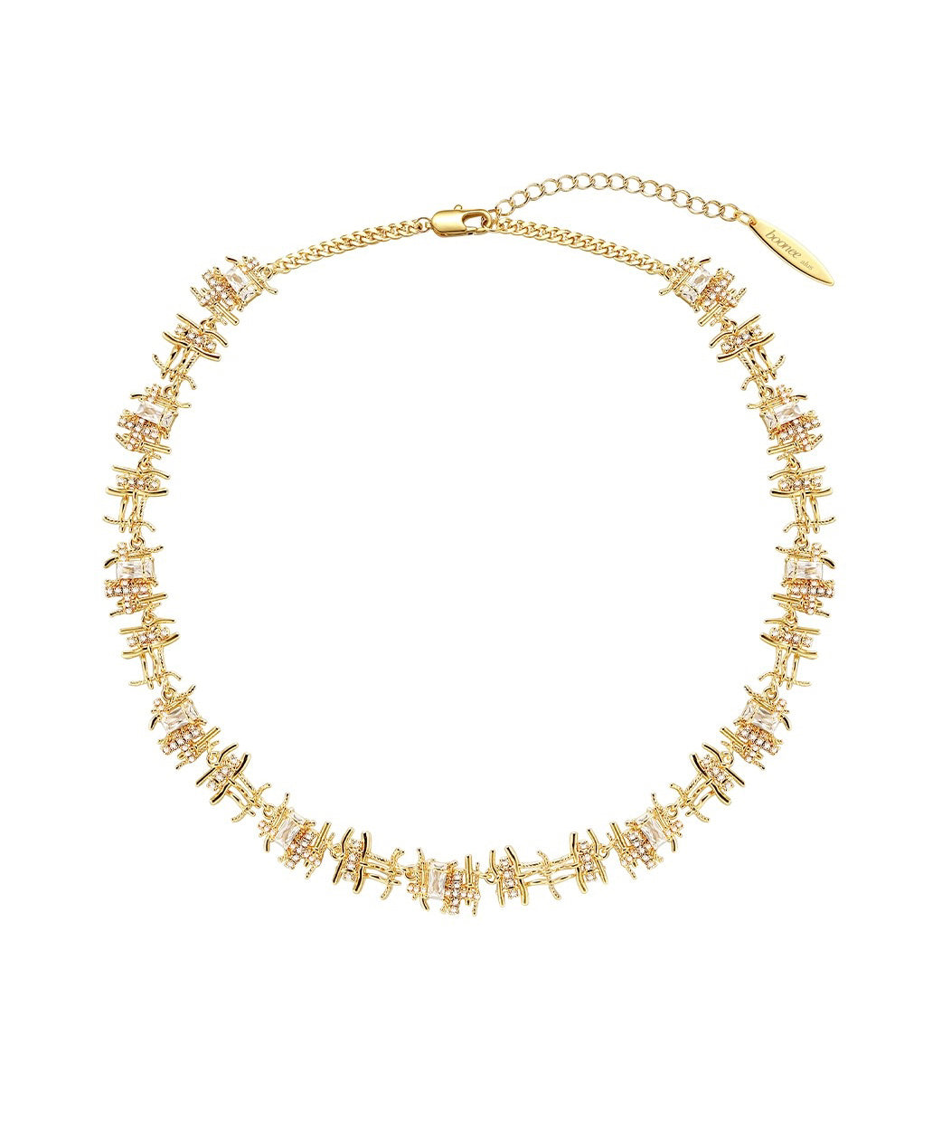 Fine Gold Metal Gem Stone Collar Necklace MM081