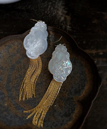 Tassel Gold Sterling Magpie Silver Fine Drop Shell Overgild