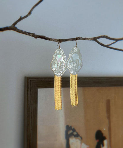 Tassel Gold Sterling Magpie Silver Fine Drop Shell Overgild